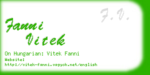 fanni vitek business card